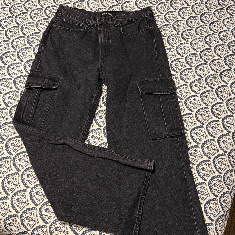 denim forum farrah high rise cargo jean